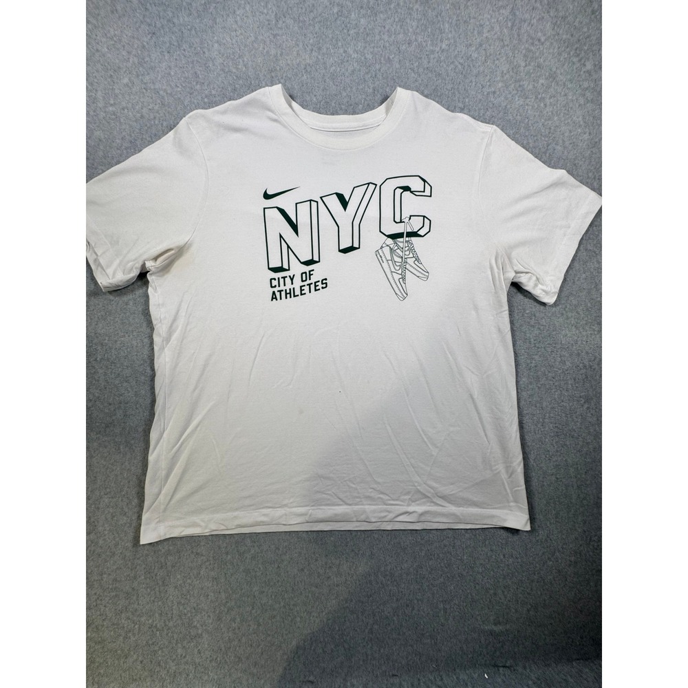 Nike NYC City of Athletes Dri-FIT Graphic T-Shirt White Mens XL Sneaker Print